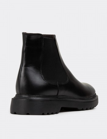 Black Leather Chelsea Boots