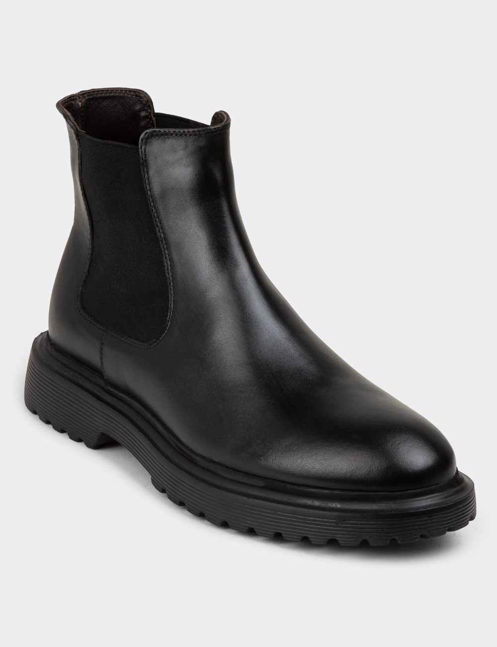 Black Leather Chelsea Boots - 01849MSYHE01