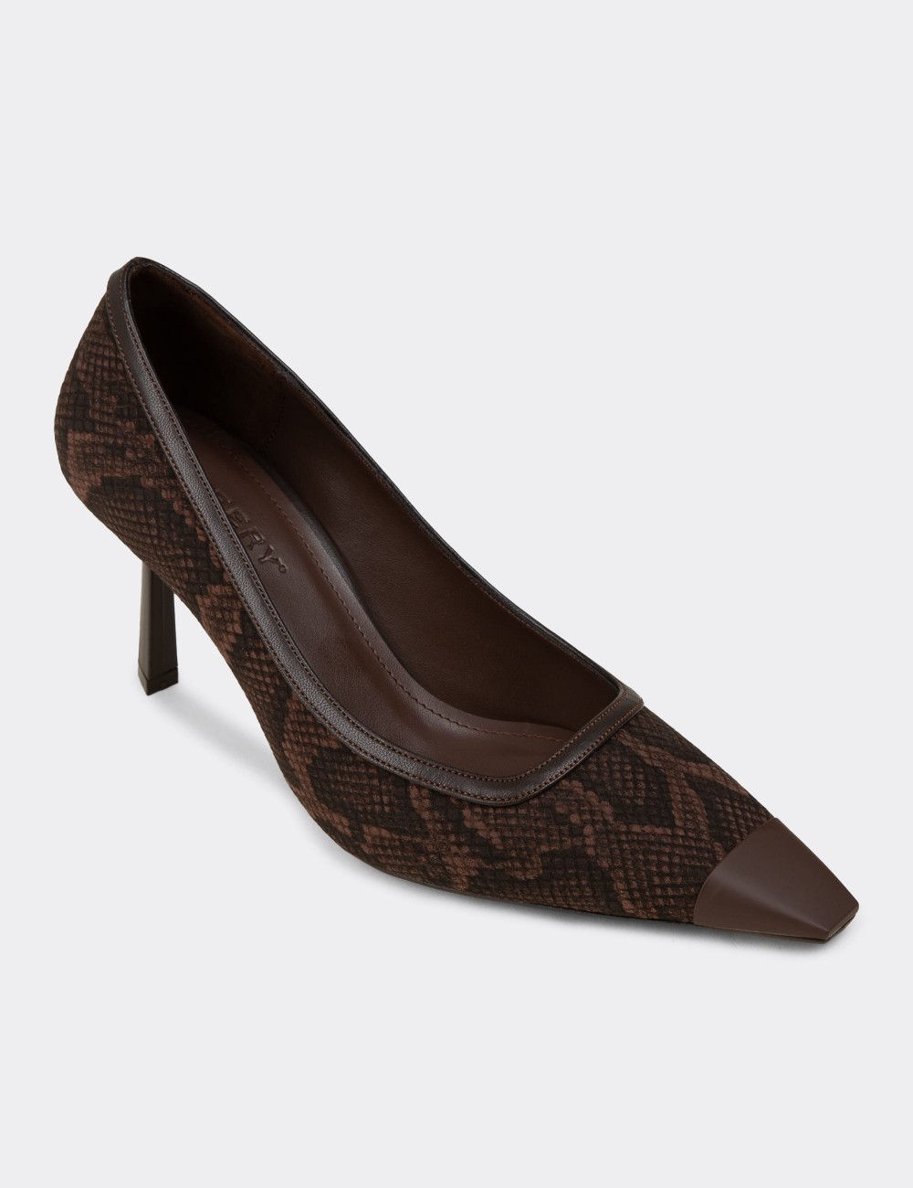 Women's Brown Snake Pattern Stiletto - V0130ZKHVM01