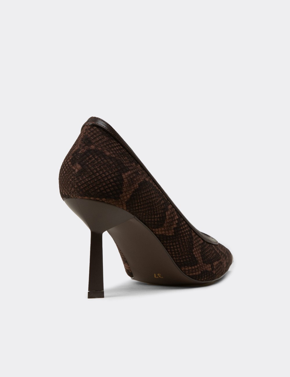 Women's Brown Snake Pattern Stiletto - V0130ZKHVM01