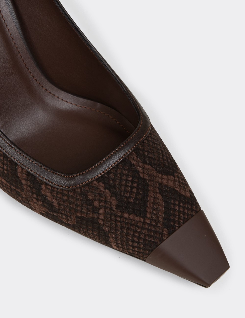 Women's Brown Snake Pattern Stiletto - V0130ZKHVM01