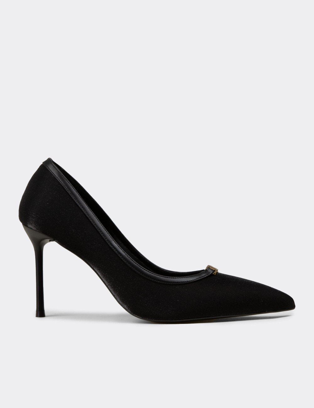 Women's Black Textured Stiletto - V0T30ZSYHM01