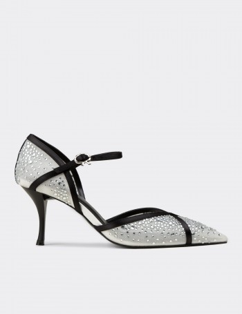 Women's White Transparent Heeled Shoes