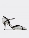Women's White Transparent Heeled Shoes