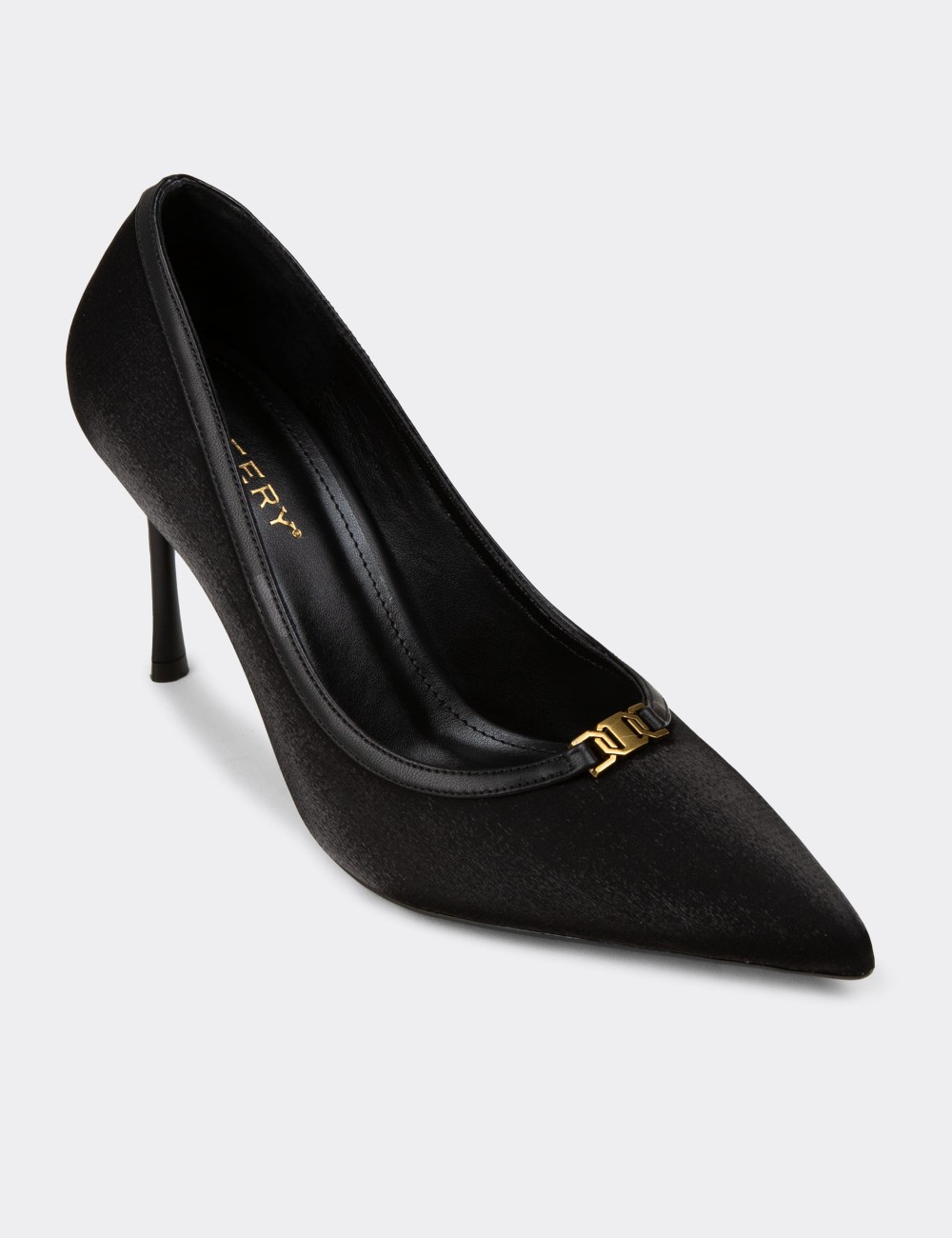 Women's Black Textured Stiletto - V0T30ZSYHM01
