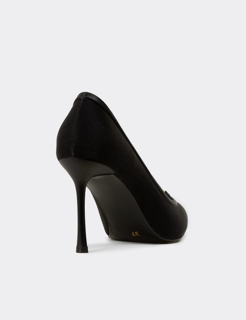 Women's Black Textured Stiletto - V0T30ZSYHM01