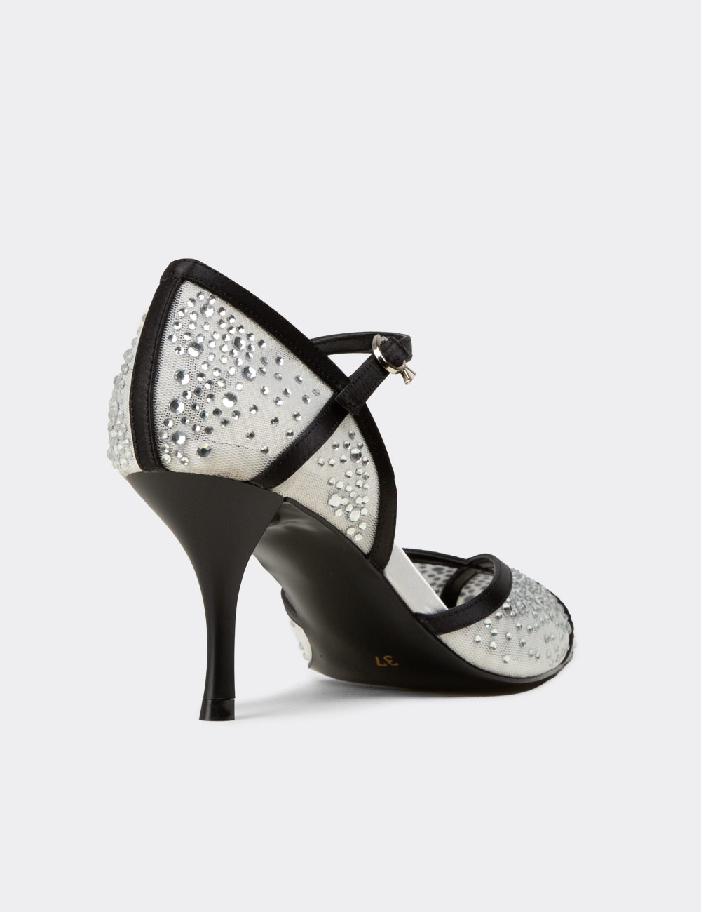 Women's White Transparent Heeled Shoes - V4069ZBYZM01