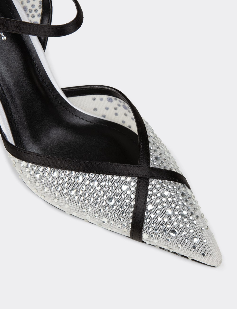 Women's White Transparent Heeled Shoes - V4069ZBYZM01
