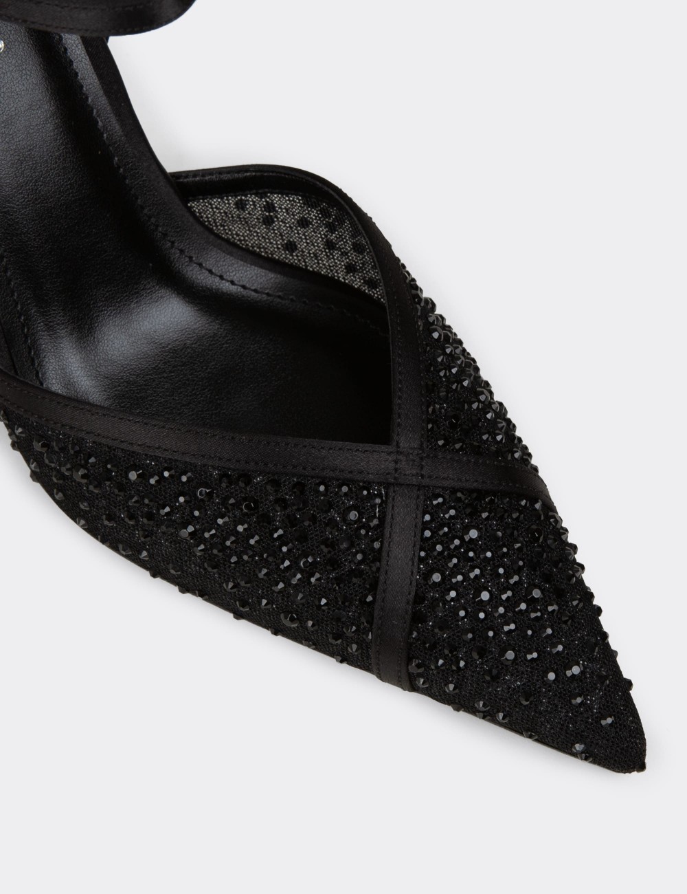 Women's Black Transparent Heeled Shoes - V4069ZSYHM01
