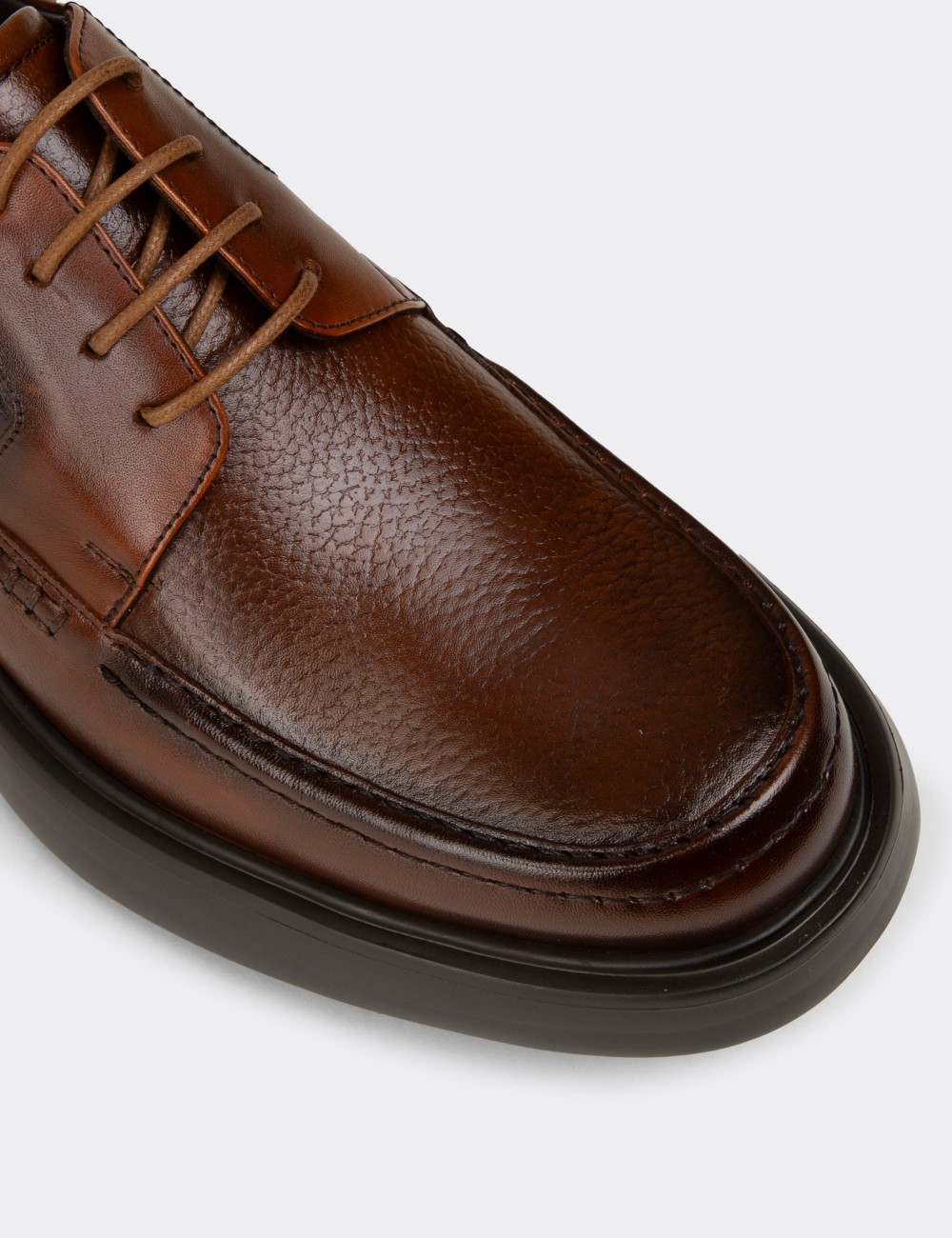 Men's Tan Leather Lace-Up Footwear - F6662MTBAP01