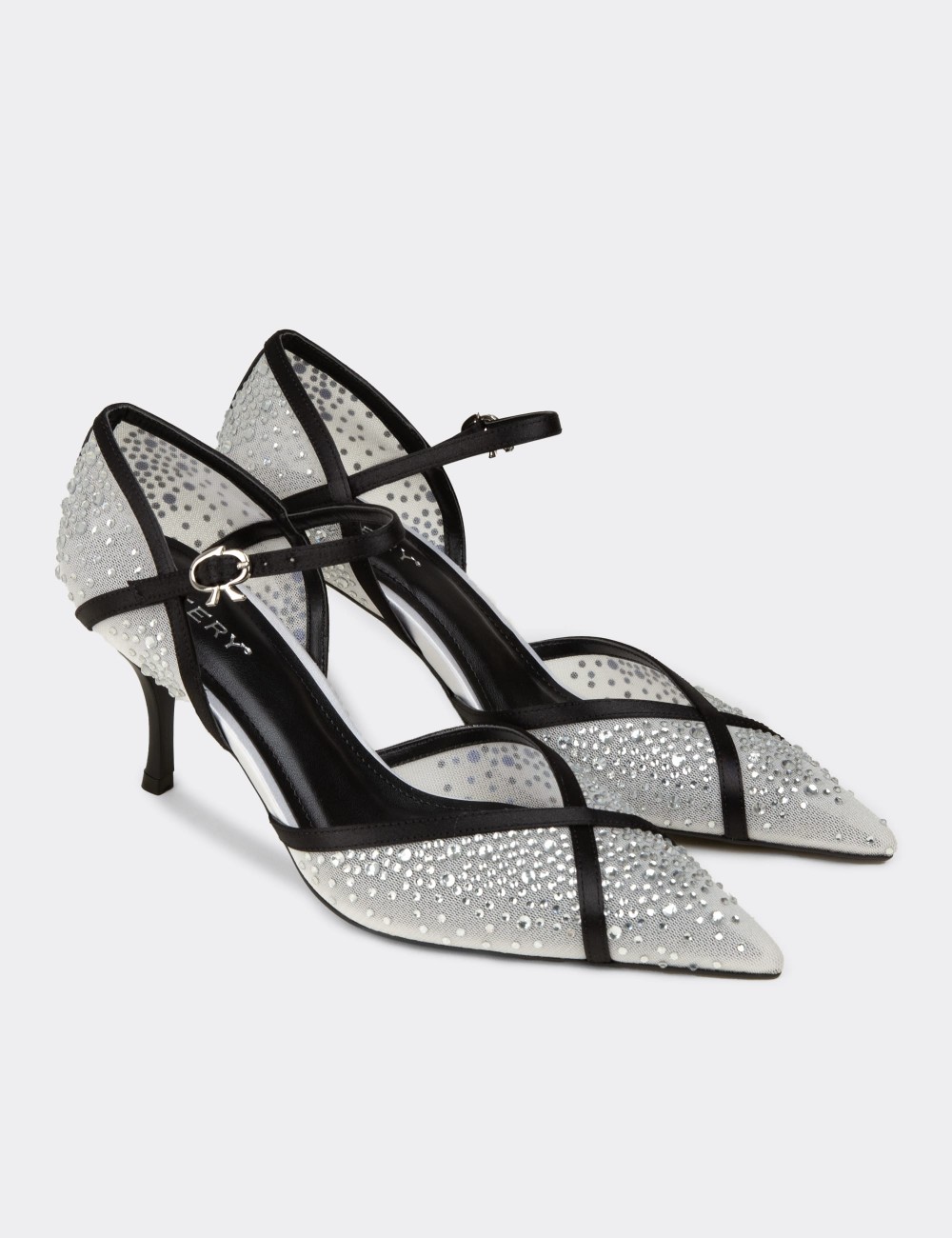 Women's White Transparent Heeled Shoes - V4069ZBYZM01