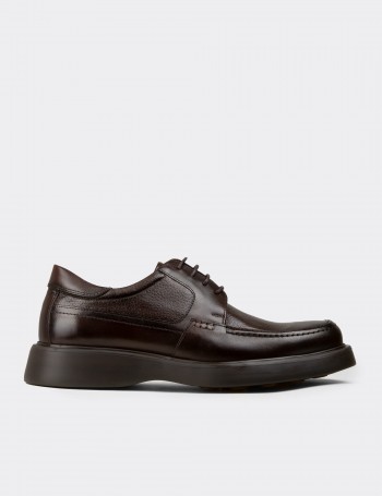 Men's Brown Leather Lace-up Shoes