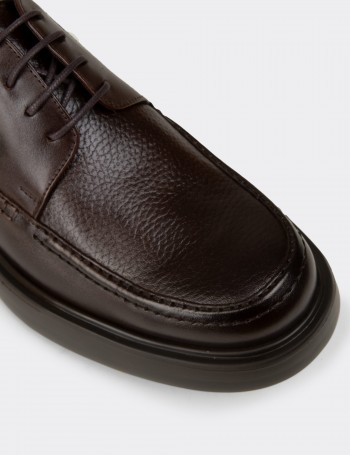 Men's Brown Leather Lace-up Shoes