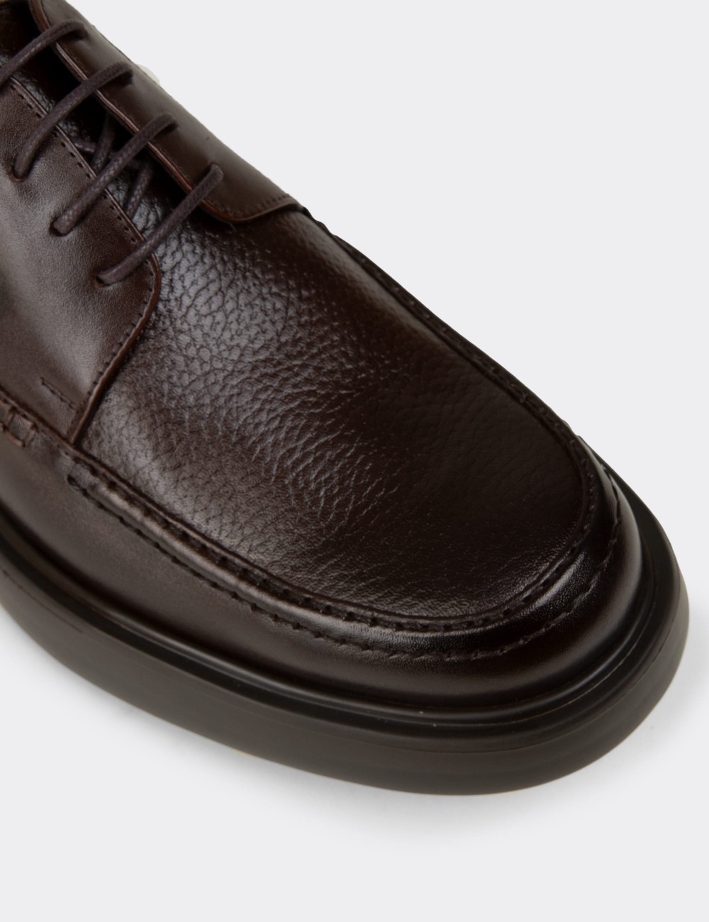 Men's Brown Leather Lace-up Shoes - F6662MKHVP01