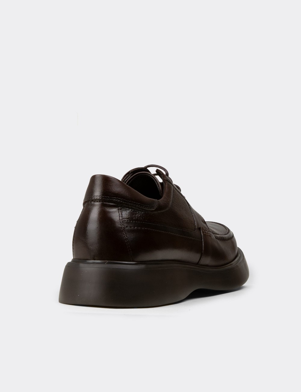 Men's Brown Leather Lace-up Shoes - F6662MKHVP01