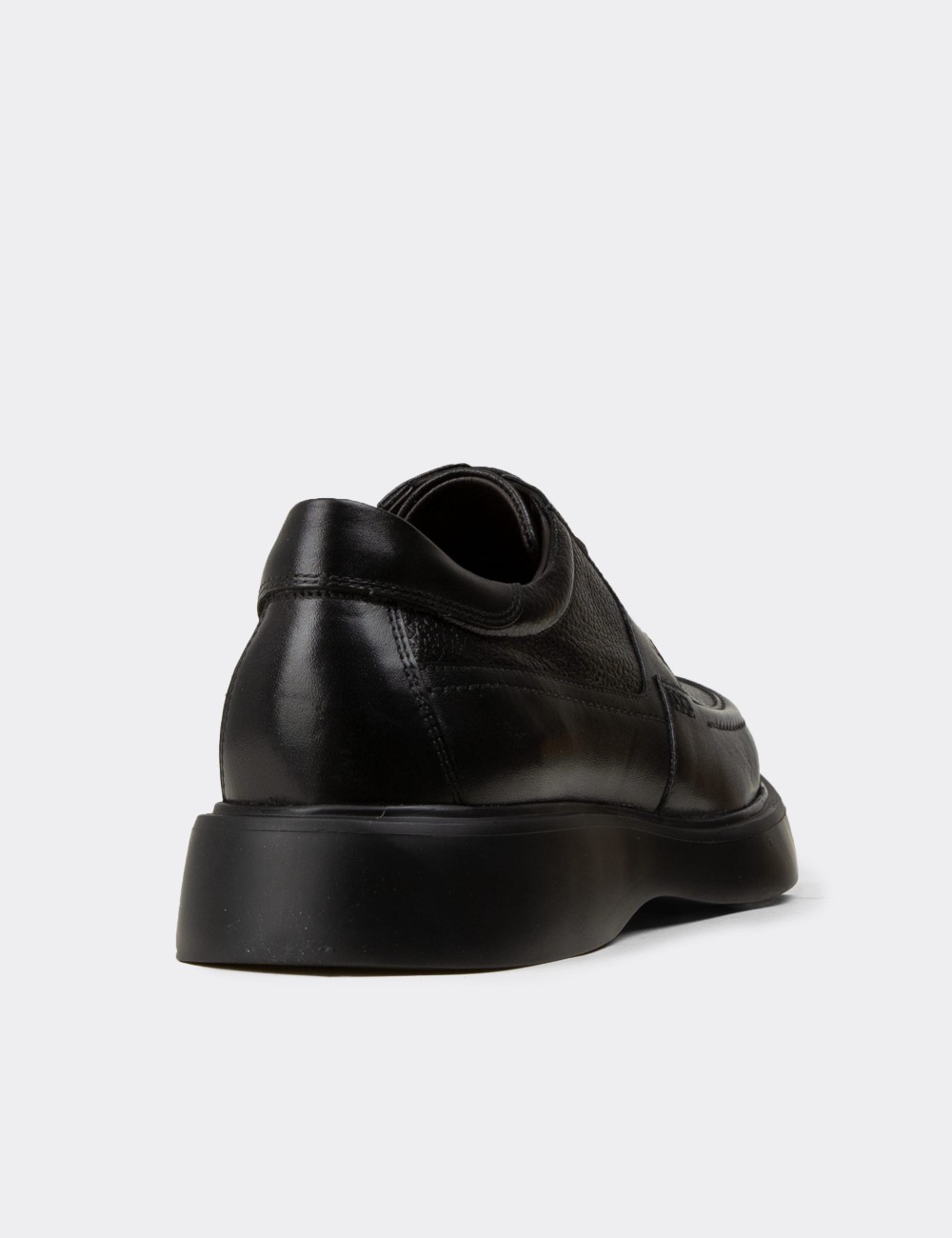 Men's Black Leather Lace-Up Shoes - F6662MSYHP01