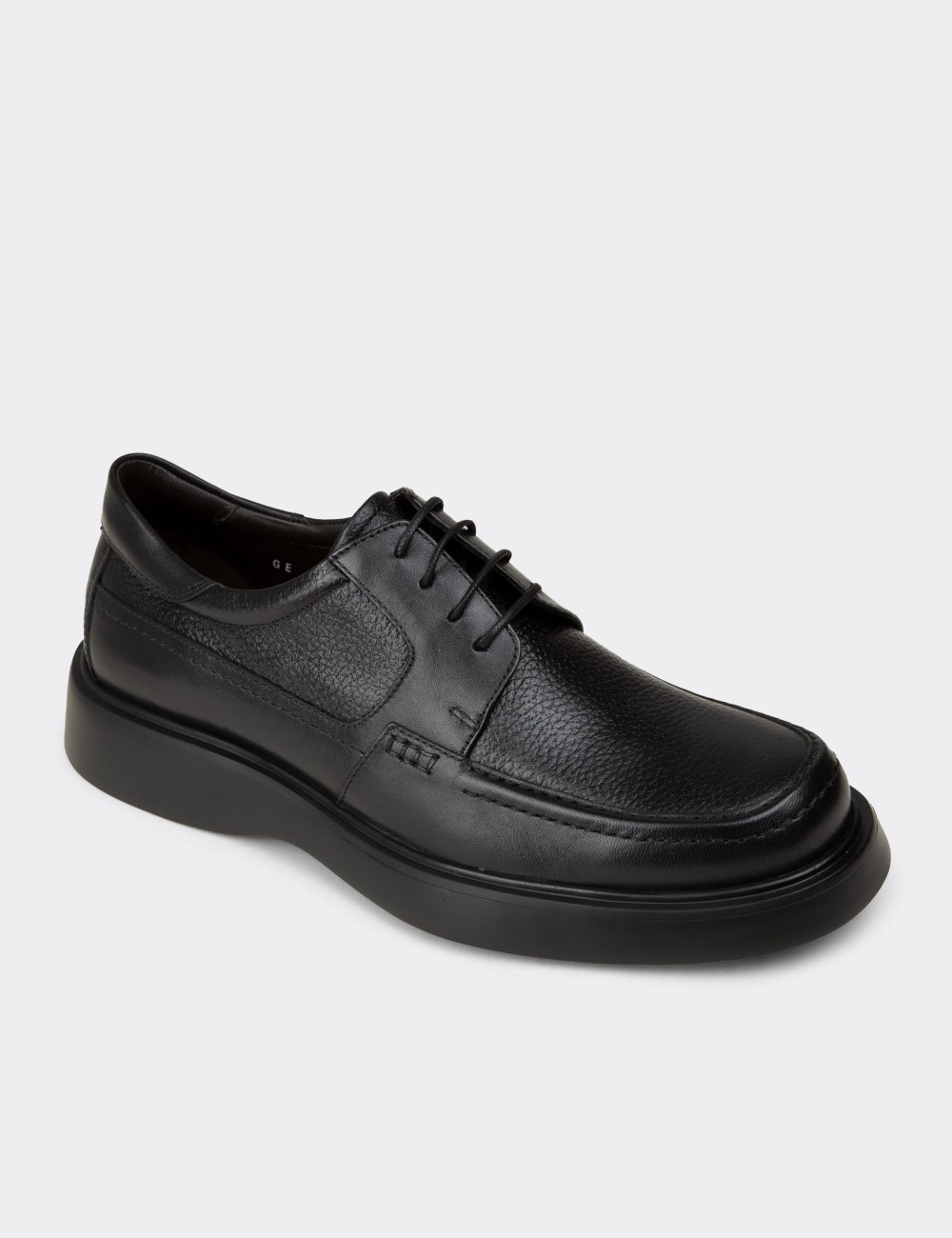 Men's Black Leather Lace-Up Shoes - F6662MSYHP01
