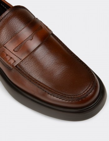 Men's Tan Leather Loafers