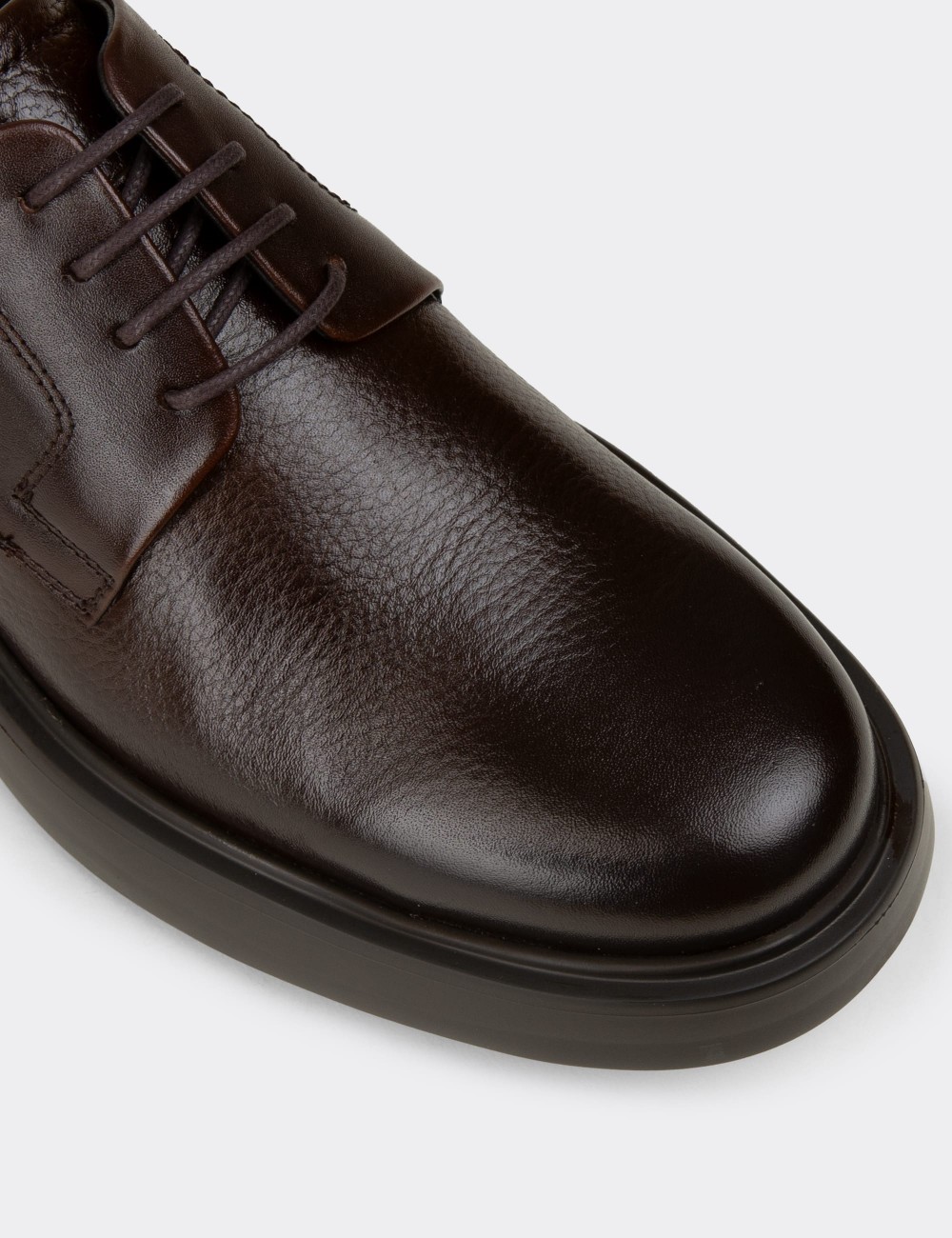 Men's Brown Leather Lace-up Shoes - F6605MKHVP01