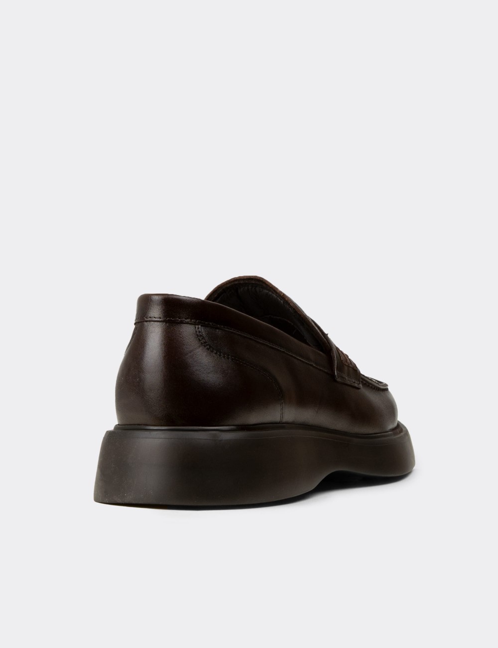 Men's Brown Leather Loafers - F6683MKHVP01