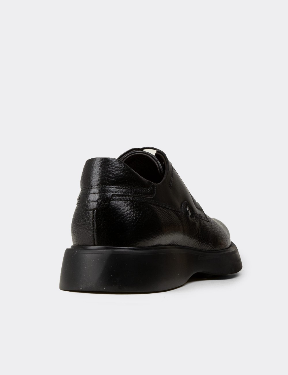 Men's Black Leather Lace-Up Shoes - F6605MSYHP01