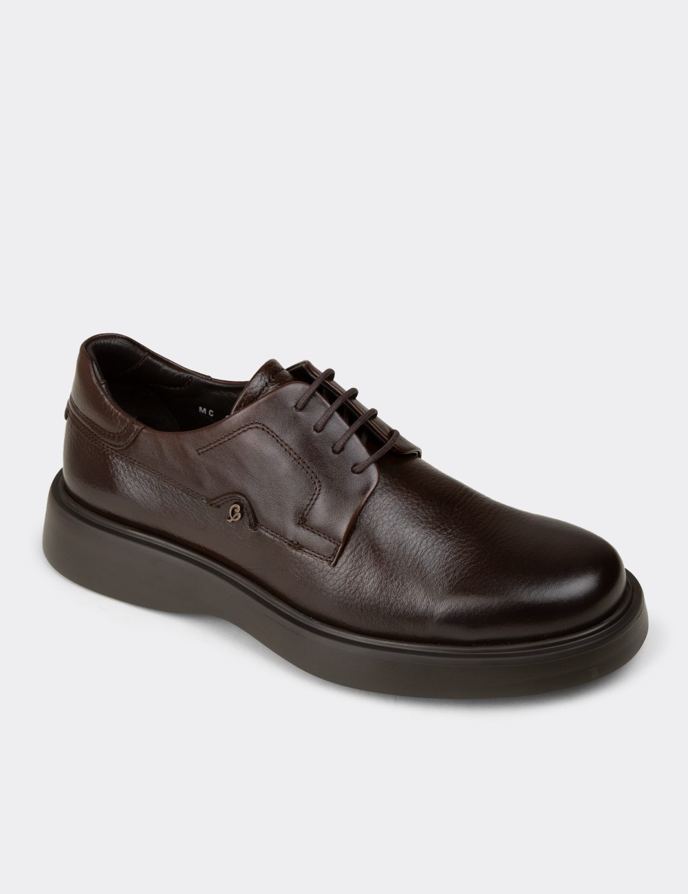 Men's Brown Leather Lace-up Shoes - F6605MKHVP01