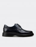Navy Leather Lace-up Shoes