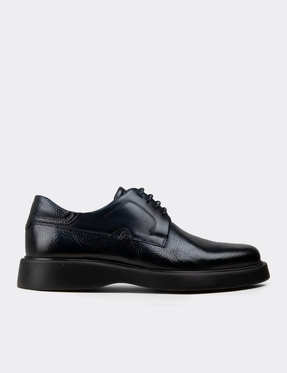 Navy Leather Lace-up Shoes - F6605MLCVP01