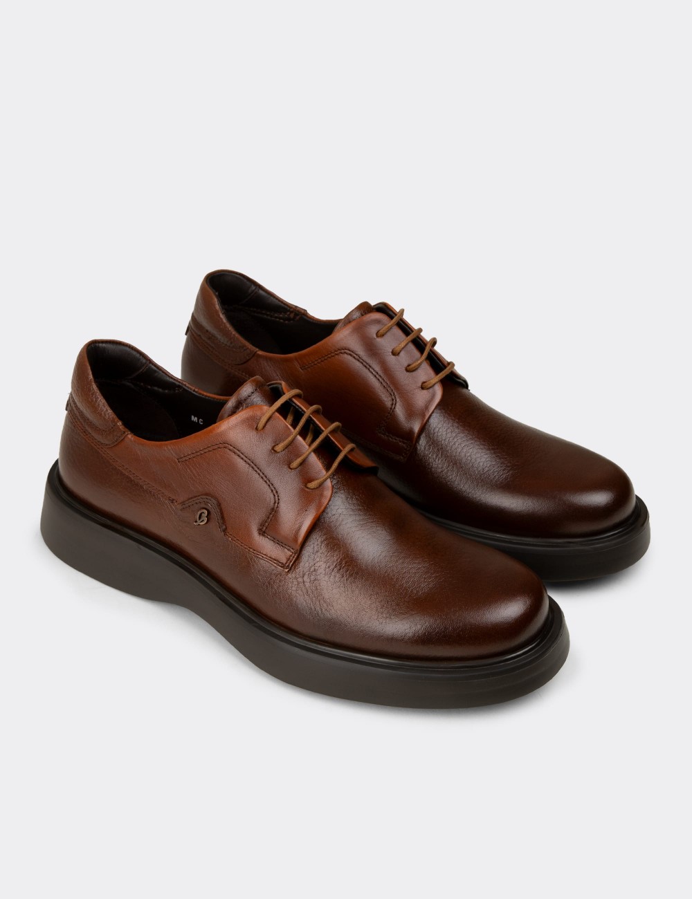Men's Tan Leather Lace-Up Footwear - F6605MTBAP01