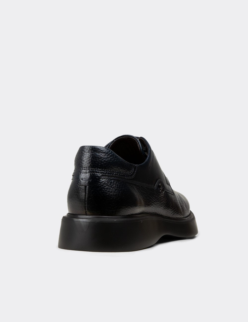 Navy Leather Lace-up Shoes - F6605MLCVP01