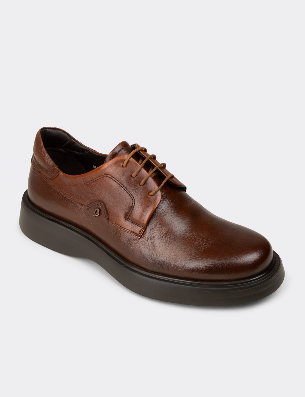 Men's Tan Leather Lace-Up Footwear - F6605MTBAP01
