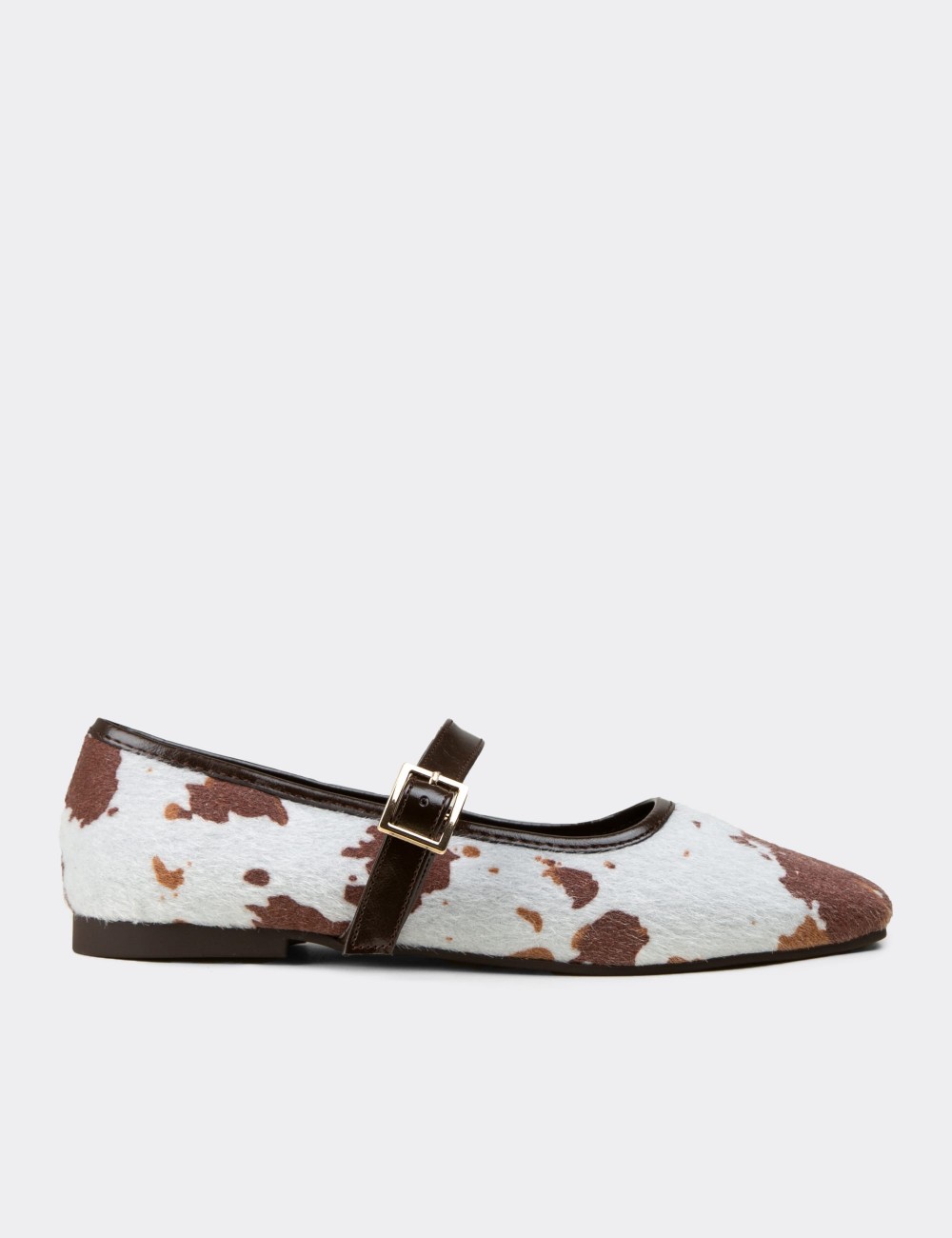 Women's Brown Mary Jane Flats - RD810ZKHVC01
