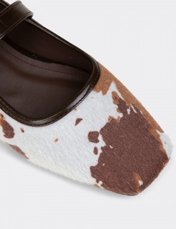 Women's Brown Mary Jane Flats - RD810ZKHVC01