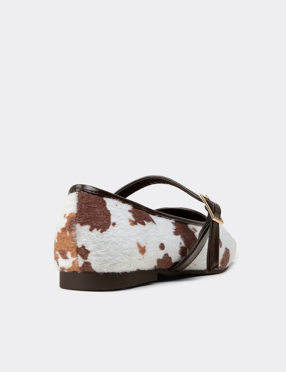 Women's Brown Mary Jane Flats - RD810ZKHVC01