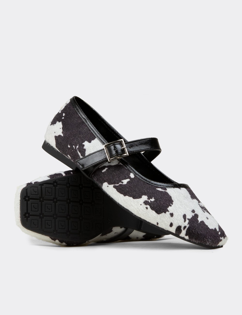 Women's Black Mary Jane Flats - RD810ZSYHC01