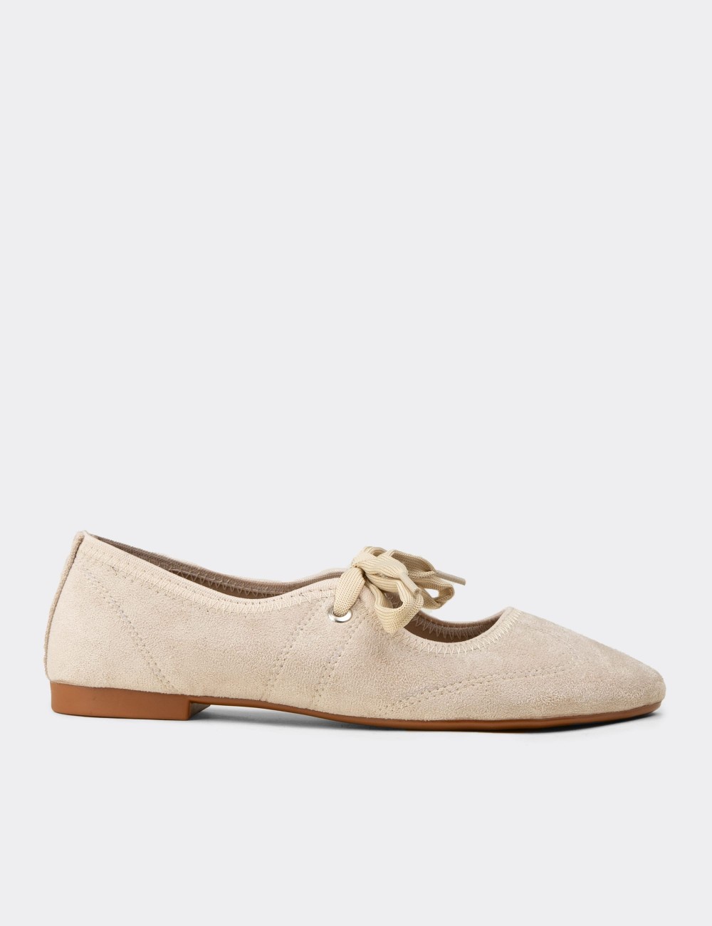 Women's Beige Ballet Flat - RD200ZBEJC01