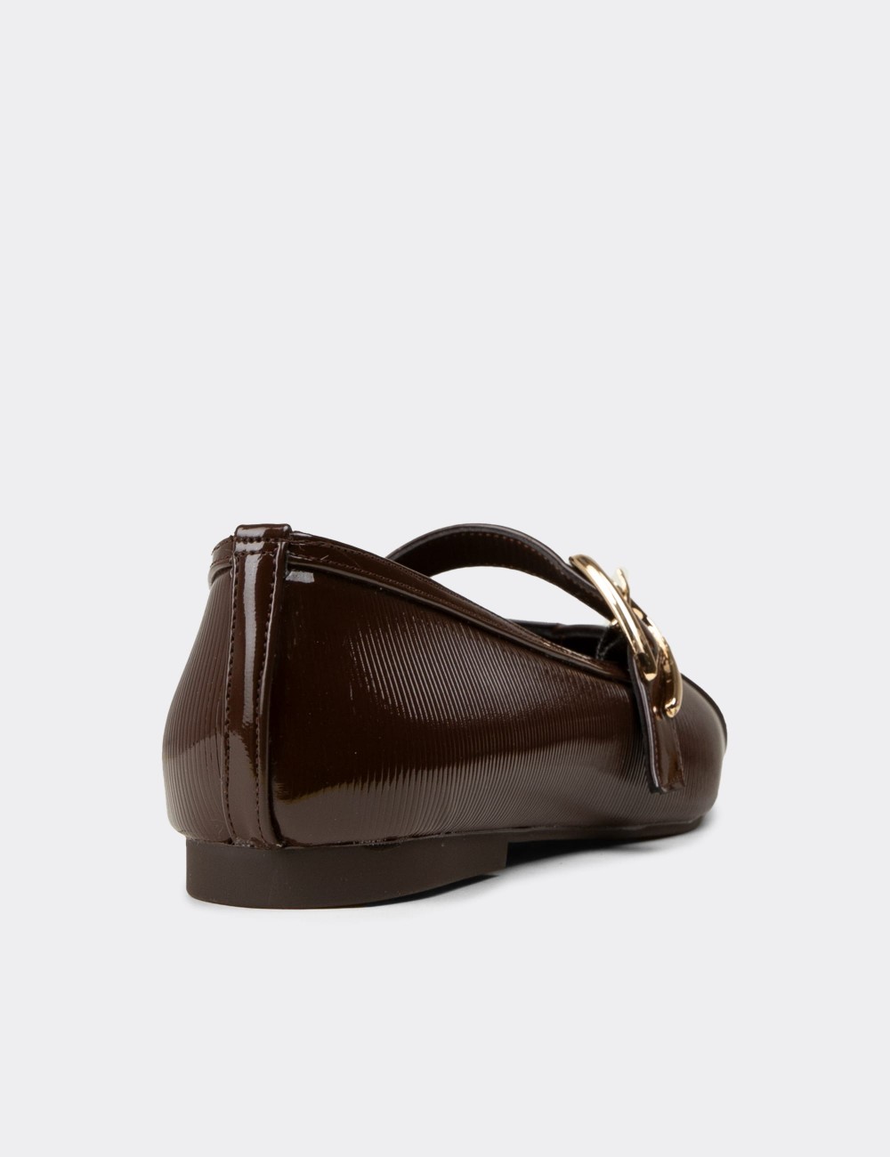Women's Brown Mary Jane Flats - RD191ZKHVC01
