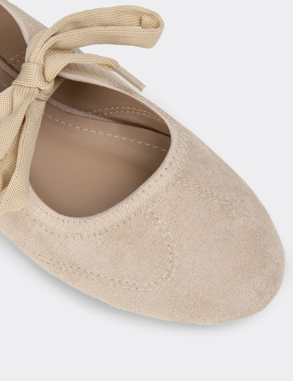 Women's Beige Ballet Flat - RD200ZBEJC01