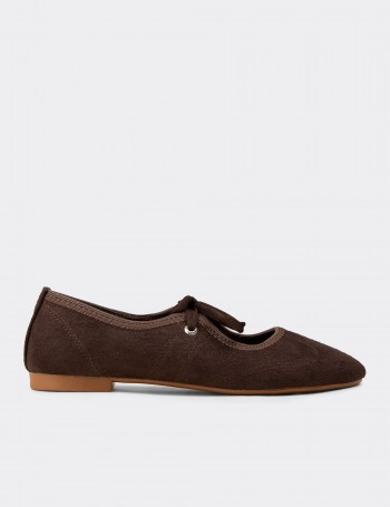 Women's Brown Ballet Flat - RD200ZKHVC01