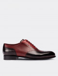 Burgundy Calfskin Leather Classic Shoes