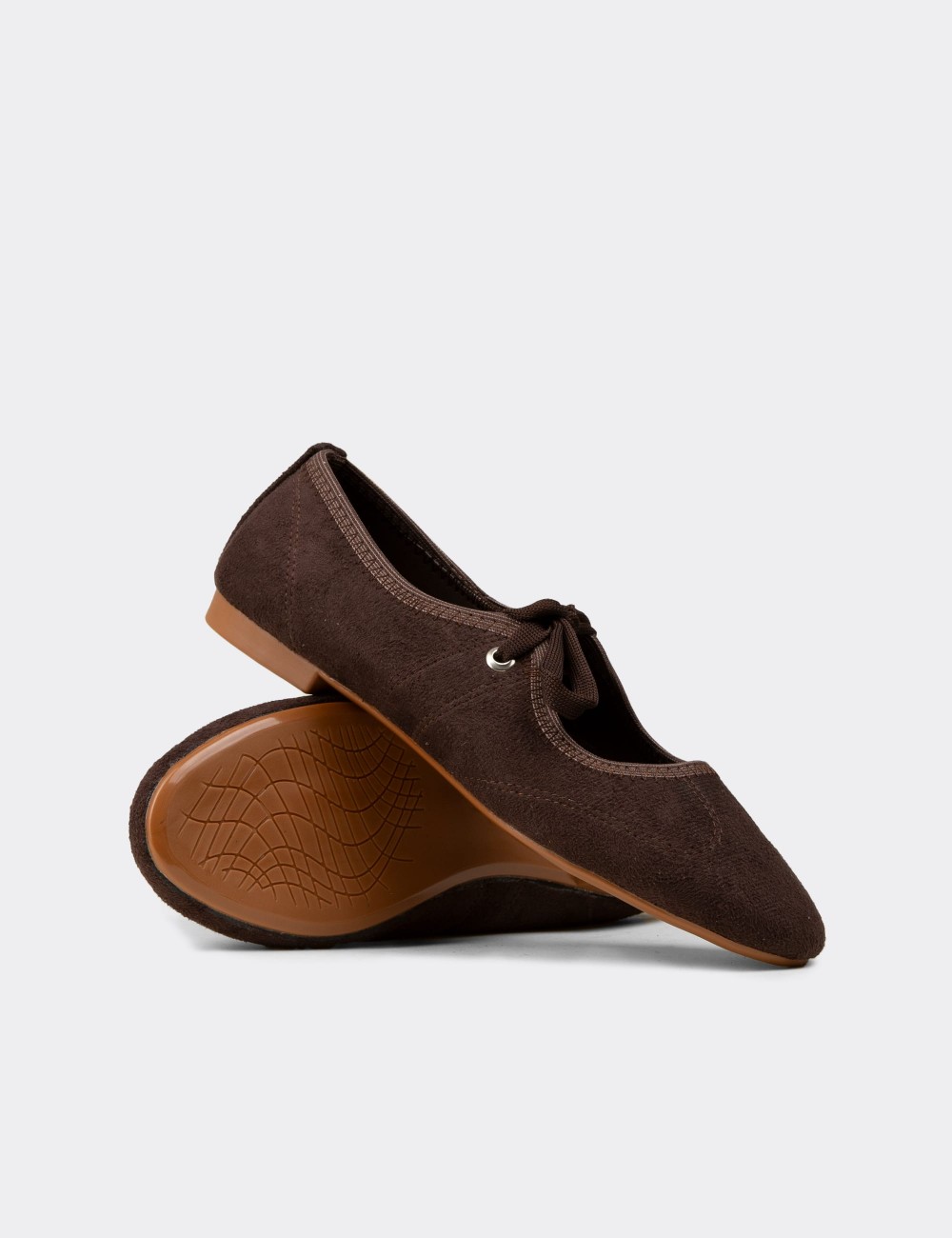 Women's Brown Ballet Flat - RD200ZKHVC01