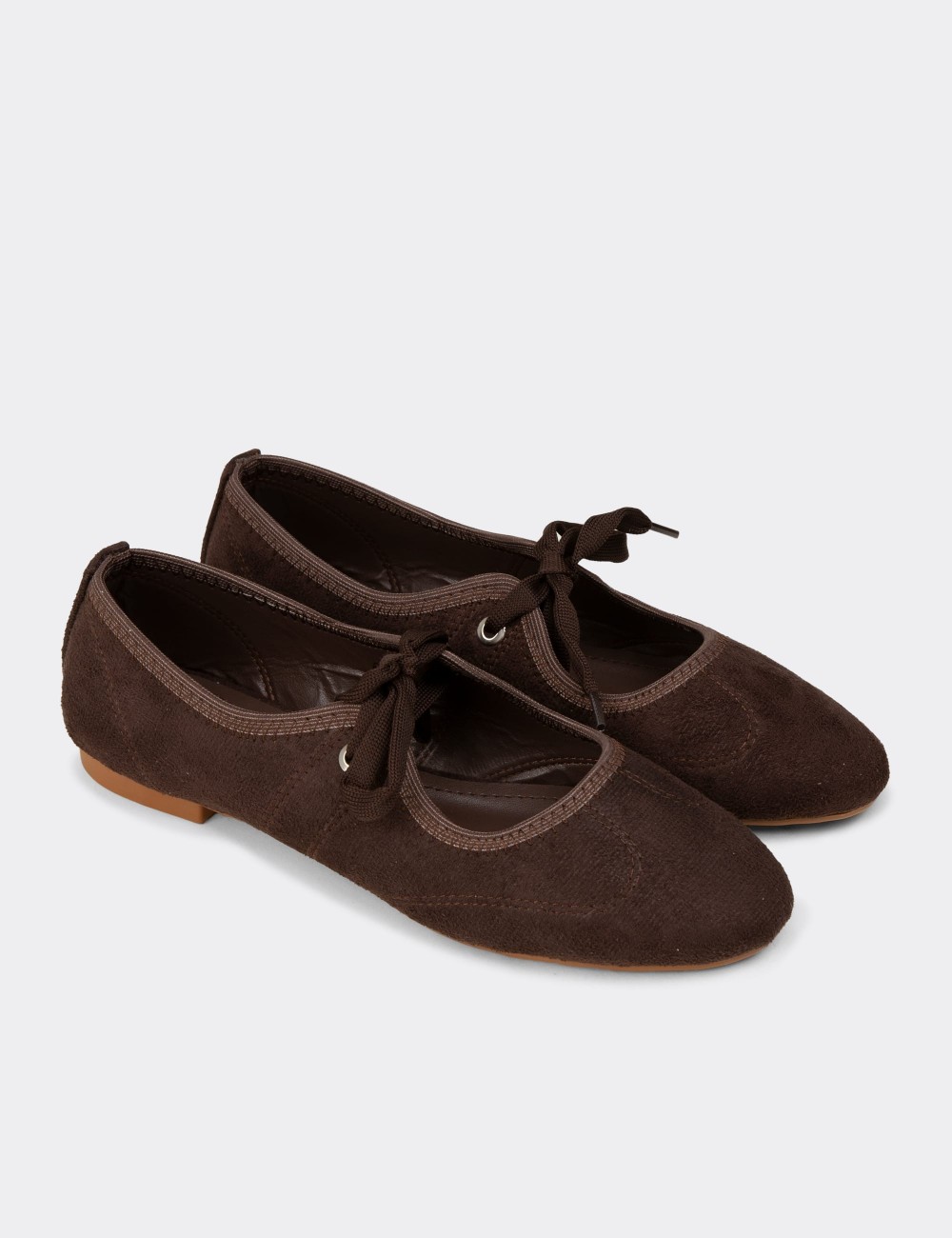 Women's Brown Ballet Flat - RD200ZKHVC01