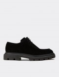 Men's Black Suede Leather Oxford Shoes