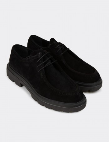 Men's Black Suede Leather Oxford Shoes