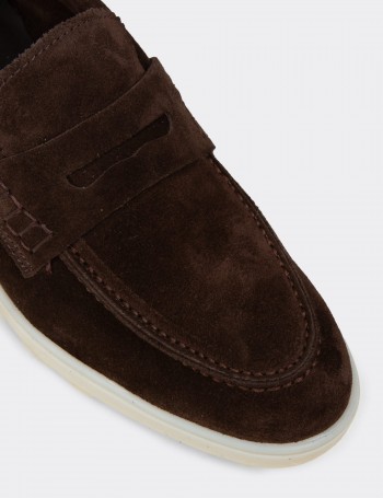 Men's Brown Suede Leather Loafers