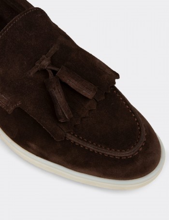 Men's Brown Suede Leather Slip-Ons