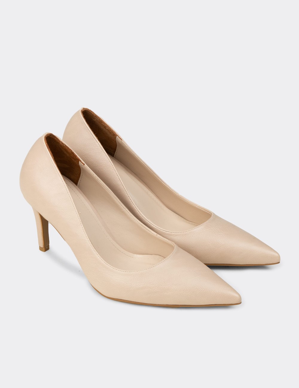 Women's Beige Stiletto Heels - RD005ZBEJM01