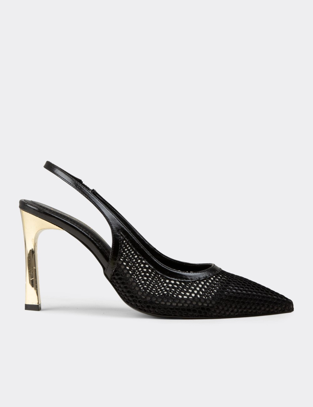 Women's Black Mesh Evening Heels - RD205ZSYHM01