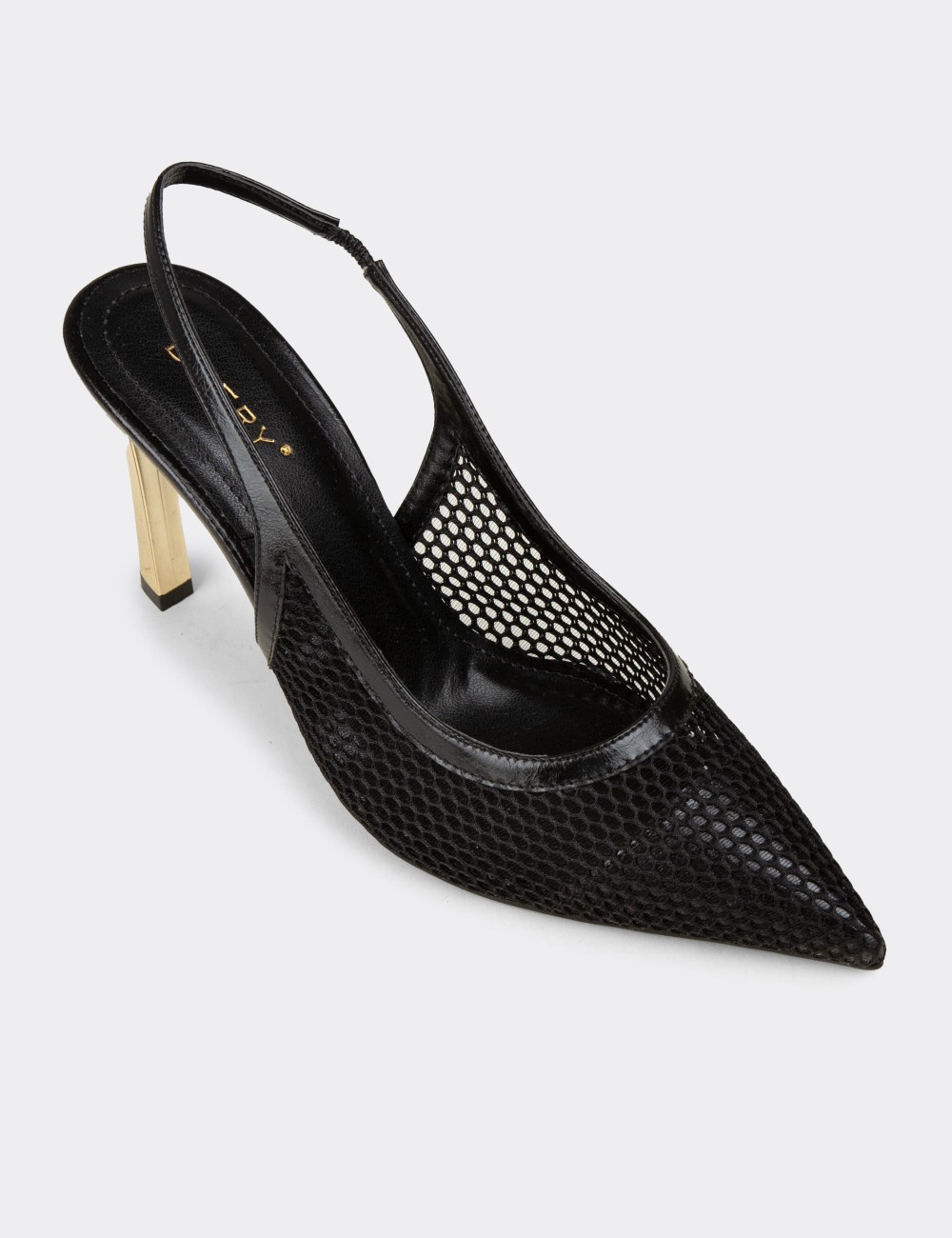 Women's Black Mesh Evening Heels - RD205ZSYHM01