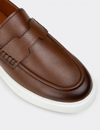 Men's Tan Leather Loafers